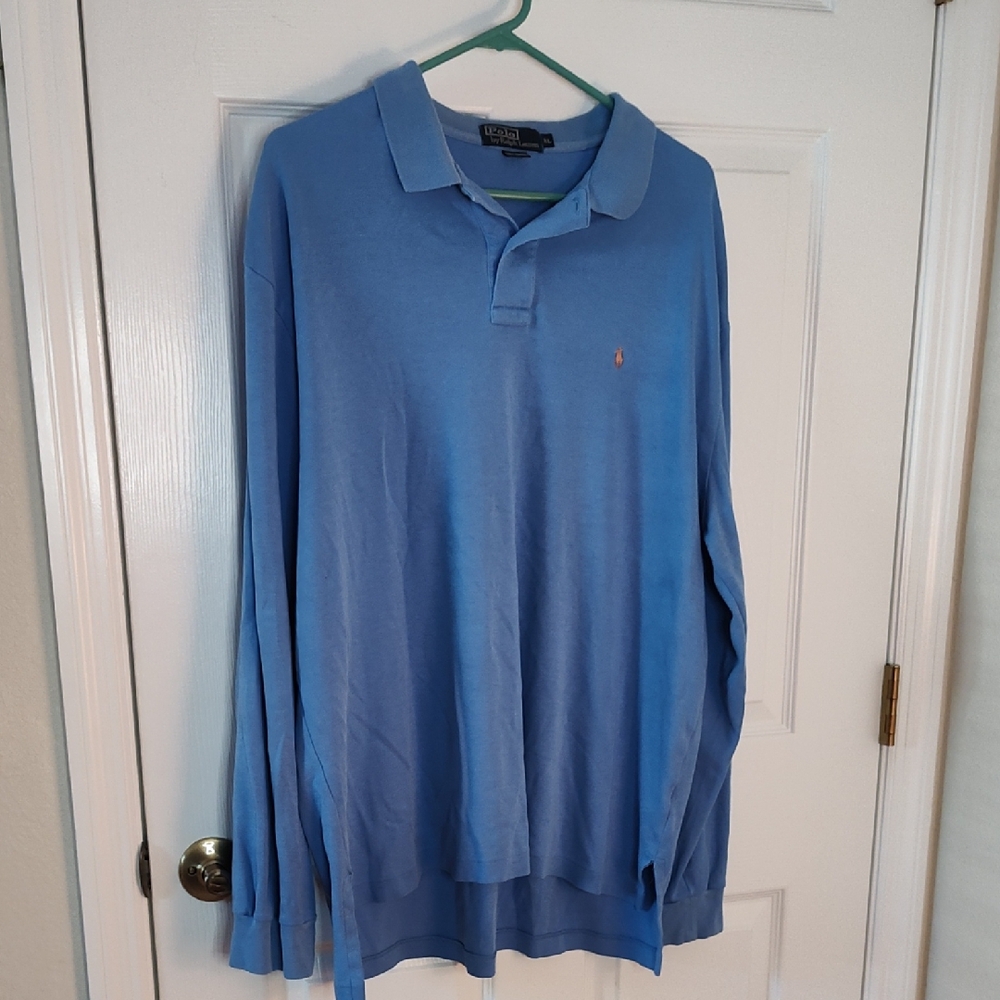 Polo by Ralph Lauren Men's Light Blue Long Sleeve Polo